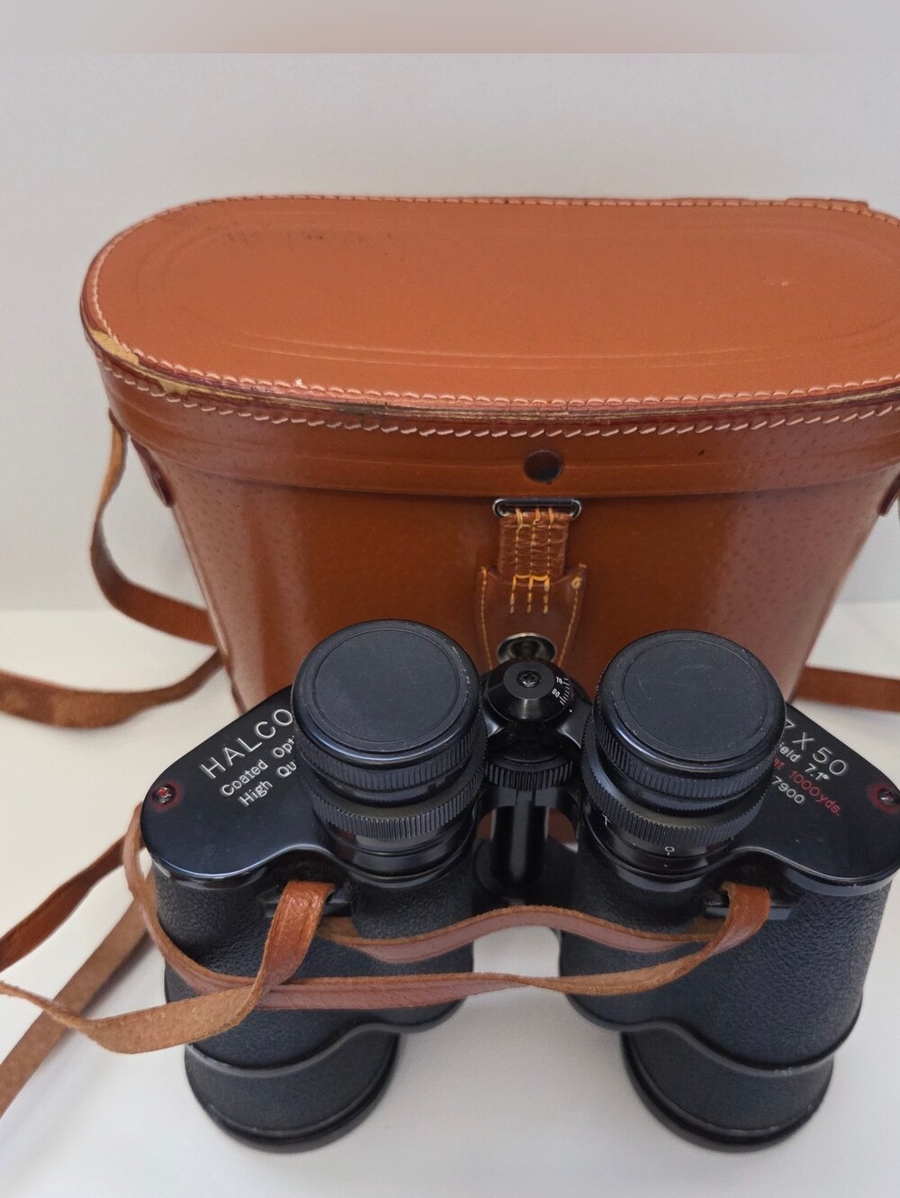 Vintage Halco Binoculars Coated Optics 7x50, 7.1 w/Case, #67900